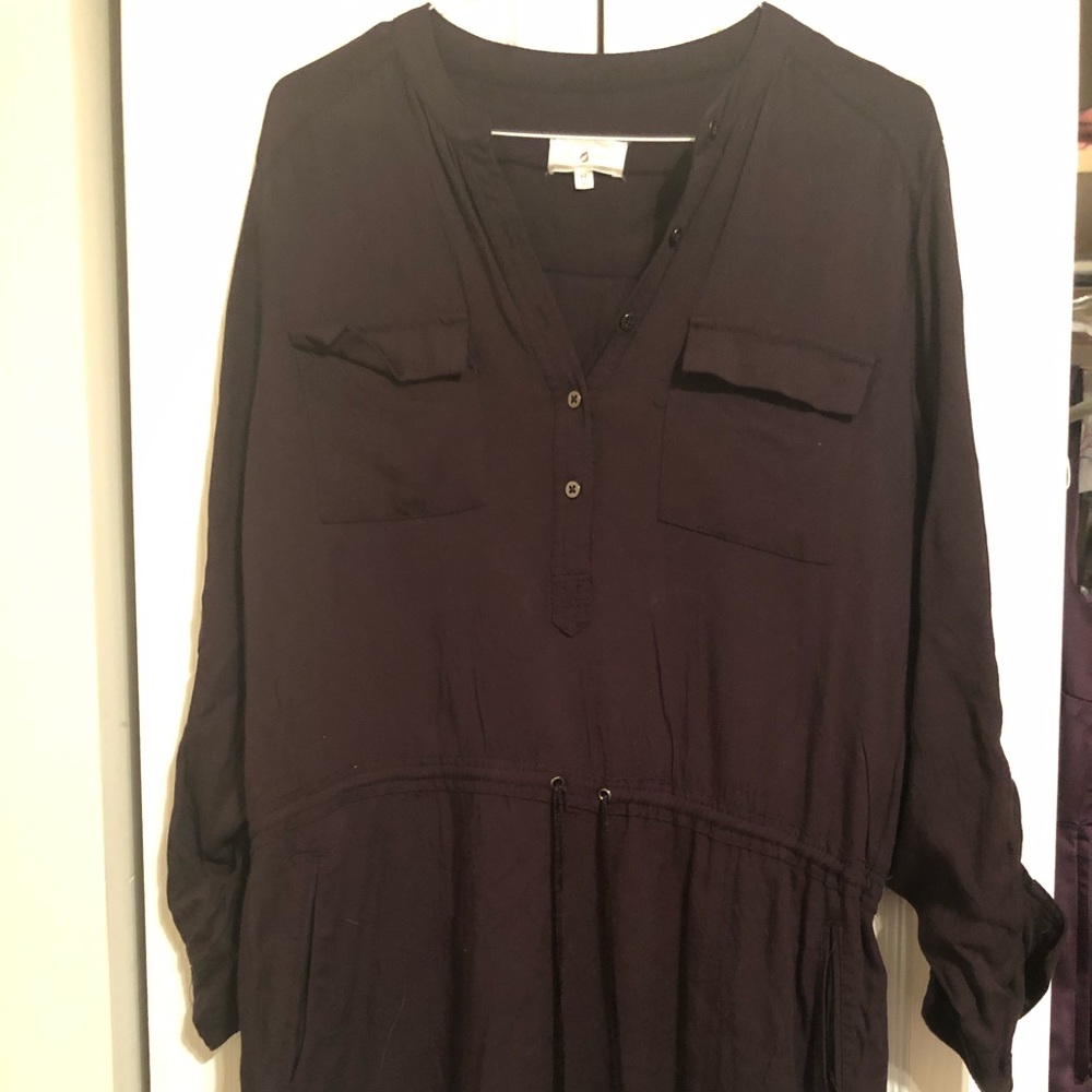 Lou & Grey Black Drawstring Dress
